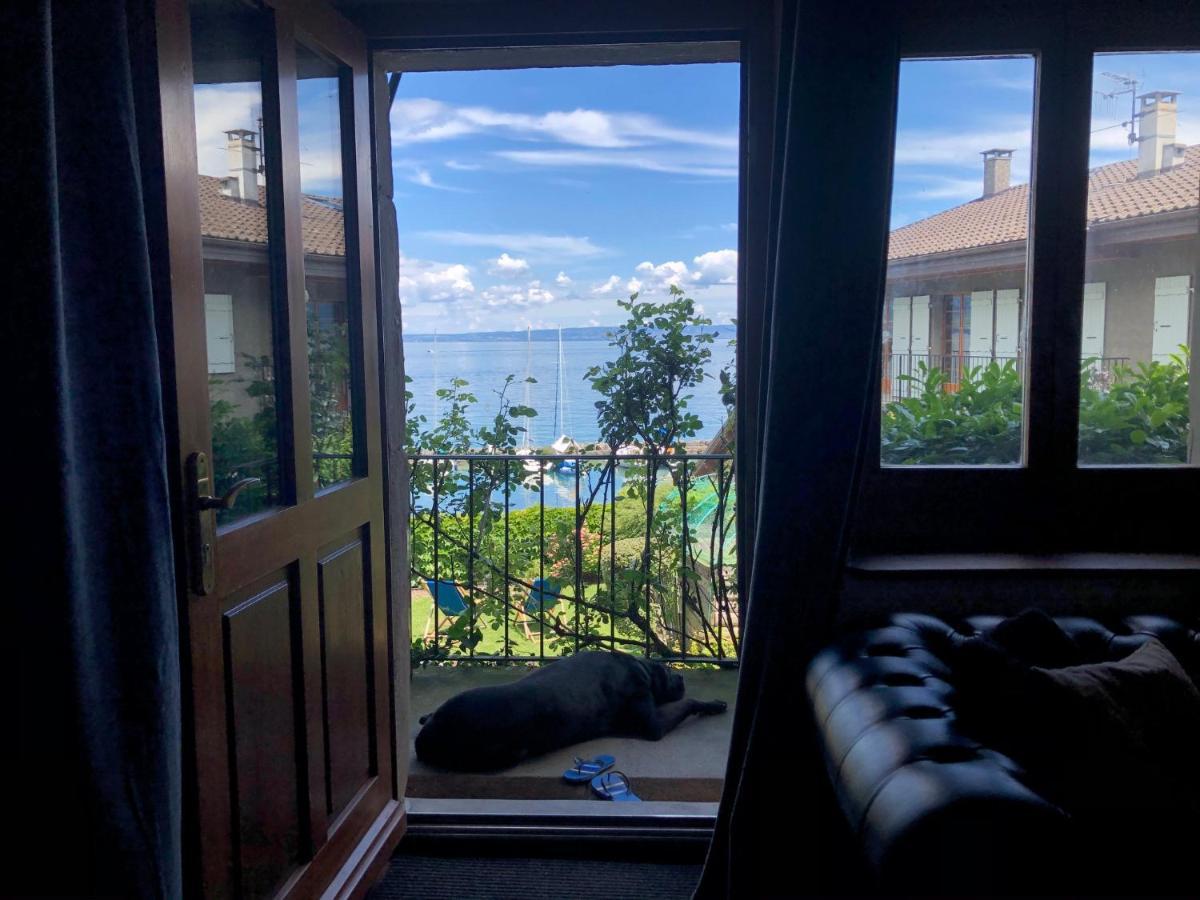 A Room With A View - Maisonnette Dans Bourg Medieval Au Bord Du Lac Leman Yvoire Eksteriør billede